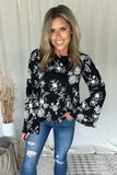 BLACK & WHITE FLORAL BLOUSE