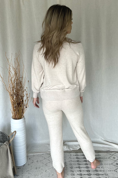 OATMEAL KNIT JOGGER SET