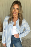 BLUE & WHITE STRIPED BUTTON DOWN