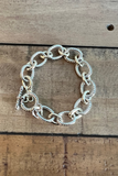 SILVER & GOLD TWO TONE LINK BRACELET WITH TOGGLE CLASP