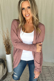 MAUVE WAFFLE KNIT COCOON CARDI