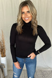 BLACK TURTLENECK TOP