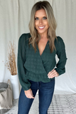 HUNTER GREEN TEXTURED BLOUSE