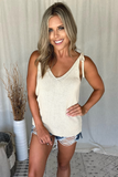 OATMEAL SHOULDER TIE TANK