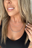 SILVER TRIPLE LAYER CHAIN NECKLACE