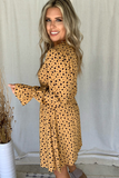 MUSTARD & BLACK FLORAL PRINTED DRESS