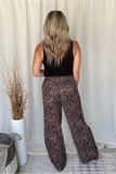 CAMEL ZEBRA PRINT PALAZZO PANTS
