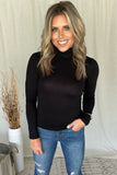 BLACK TURTLENECK TOP