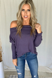 NAVY OTS KNIT TUNIC TOP
