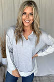 HEATHER GREY INSIDE OUT PULLOVER