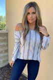 GREY OTS BALLOON SLEEVE BLOUSE