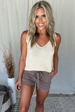 MOCHA DRAWSTRING SHORTS