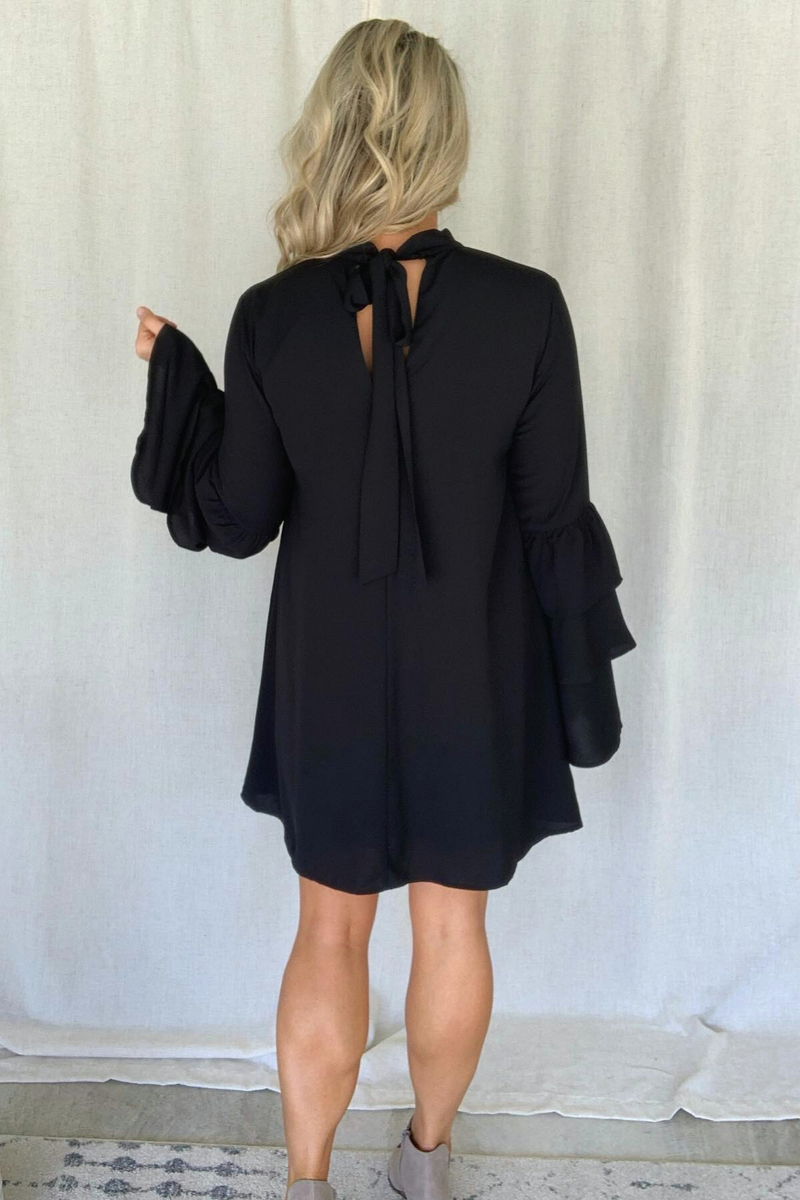 Tiered bell hotsell sleeve dress