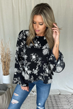 BLACK & WHITE FLORAL BLOUSE
