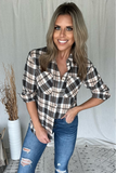BLACK & TAN PLAID FLANNEL SHIRT