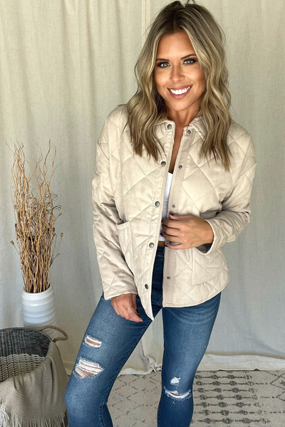 BEIGE QUILTED JACKET