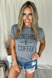 GREY SUNSHINE & COFFEE GRAPHIC TEE