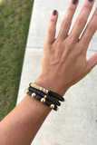 BLACK & GOLD BEADED BRACELETS