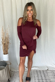 BERRY COLD SHOULDER DRESS