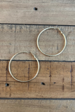 GOLD PATTERNED HOOP EARRING 2”