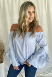 BLUE & WHITE STRIPED OTS BLOUSE