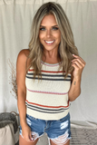 OATMEAL STRIPED KNIT TANK