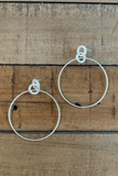 MATTE SILVER INTERLOCKING HOOP EARRING 2.5”
