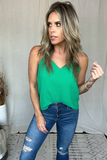 KELLY GREEN SLEEVELESS KNOT TANK