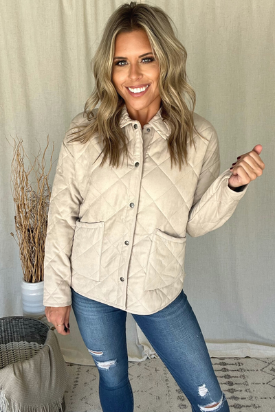 BEIGE QUILTED JACKET