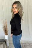 BLACK TURTLENECK TOP