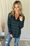 MIDNIGHT BLUE & GREEN FLANNEL SHIRT