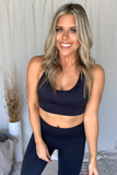 BLACK MINERAL WASH MULTI-RIBBED CROSS BRA