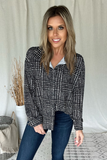 BLACK & WHITE GLEN PLAID PATTERN BLOUSE