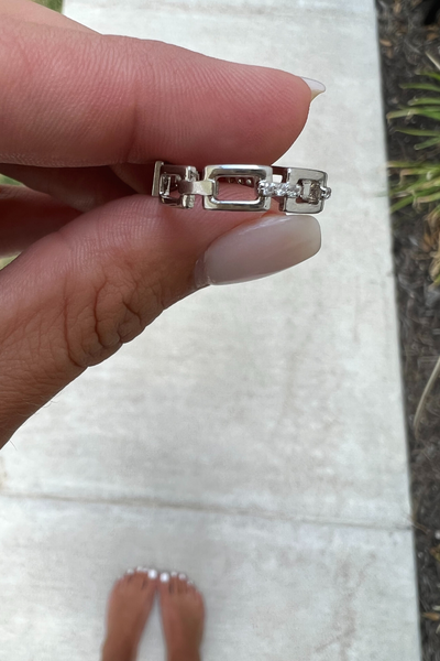 SILVER LINK RING