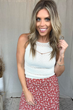 OFF WHITE CROCHET HALTER TANK