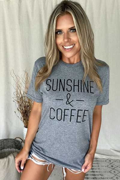 GREY SUNSHINE & COFFEE GRAPHIC TEE
