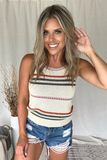 OATMEAL STRIPED KNIT TANK
