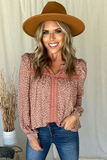 MAUVE FLORAL RUFFLE BLOUSE