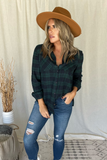 MIDNIGHT BLUE & GREEN FLANNEL SHIRT