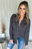 CHARCOAL LONG SLEEVE BUTTON DOWN