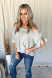 SAGE OTS RUFFLE BLOUSE