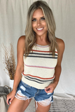 OATMEAL STRIPED KNIT TANK
