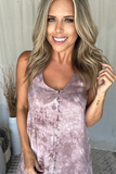 MAUVE MOCHA TIE DYE BUTTON MAXI