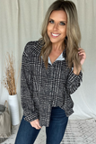 BLACK & WHITE GLEN PLAID PATTERN BLOUSE