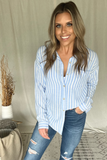 BLUE & WHITE STRIPED BUTTON DOWN