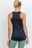 BLACK STRIPED RACERBACK TANK