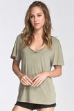 LIGHT OLIVE CROSS TEE