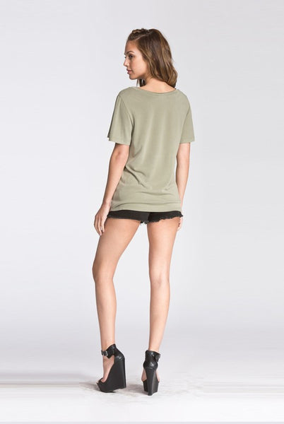 LIGHT OLIVE CROSS TEE