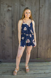 NAVY FLORAL ROMPER
