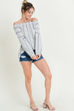 GREY OTS BALLOON SLEEVE BLOUSE